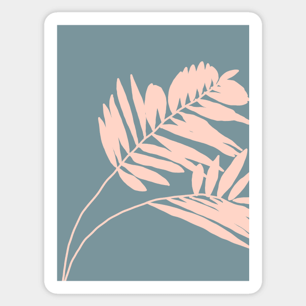 Palms on blue Sticker by juliealex